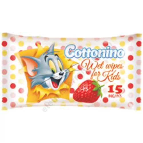 Cottonino TOM&JERRY nedves törlökendö 15 lapos epres