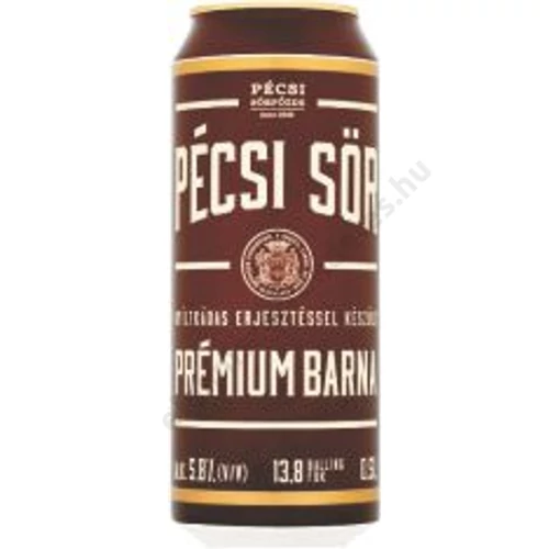 Pécsi sör 0,5l dobozos PRÉMIUM barna 5,8%
