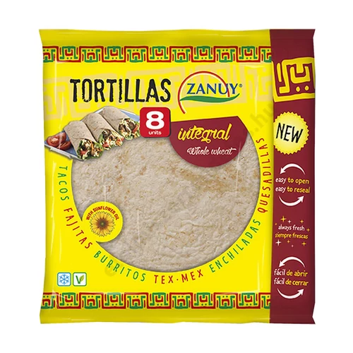 Zanuy 320g Teljes kiörlésü búza tortilla 20cm