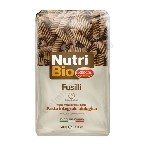 Reggia Nutri Bio tészta 500g fusilli teljes kiörlésü durum