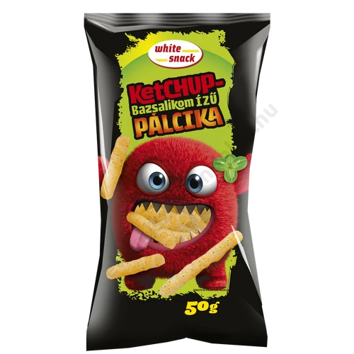 White Snack 50g ketchup-bazsalikom ízű kukoricasnack