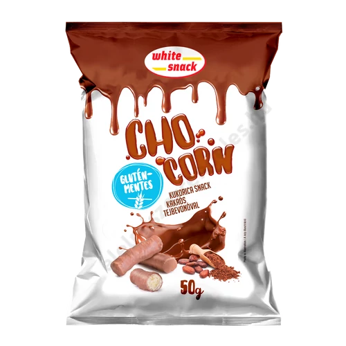 White Snack CHO CORN 50g snack kakaós tejbevonóval