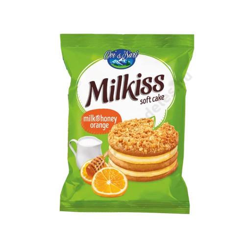 Milkiss Milk&Honey mézes piskóta tej ízű krémmel, narancs darabokkal 50g