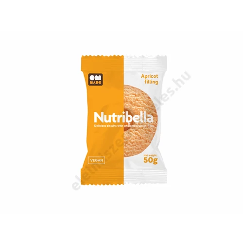 Nutribella teljes kiőrlésű keksz 50g sárgabarackos-almás