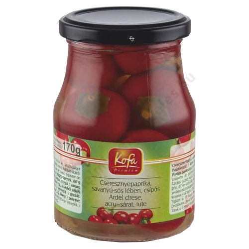 Kofa cseresznyepaprika savanyú-sós lében, csípős 350/170g 370ml