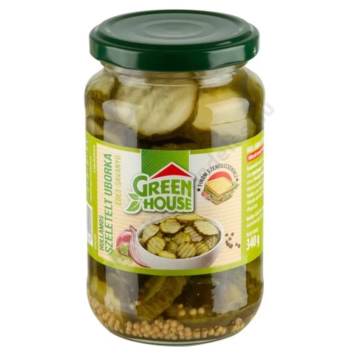 GreenHouse szeletelt csemegeuborka 370ml 340/175g
