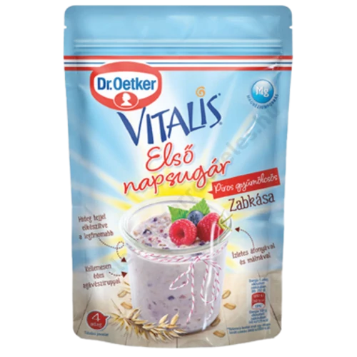 Dr.Oetker Vitalis zabkása "Első Napsugár" piros gyümölcsös 208g