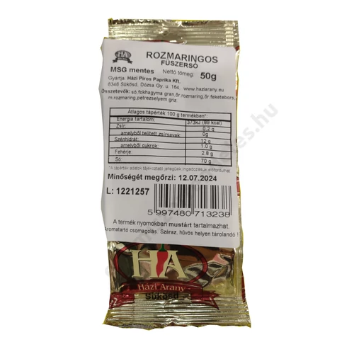 Házi Arany Rozmaringos fűszersó 50g