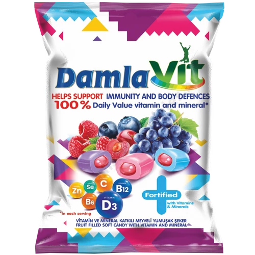 Damla Vit-vegyes gyümölcs ízű puhakaramell 80g hozzáadott vitaminokkal