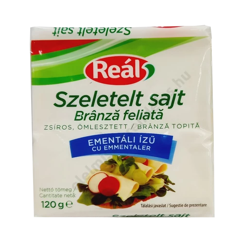 Reál szeletelt sajt 120g Emmentáli ízű