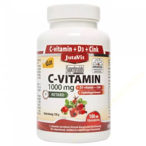 JutaVit 1000mg C-vitamin+csipkebogyó+D3+Cink 100db-os