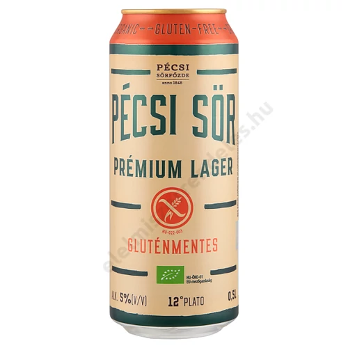 Pécsi BIO gluténmentes Lager 0,5l dobozos sör