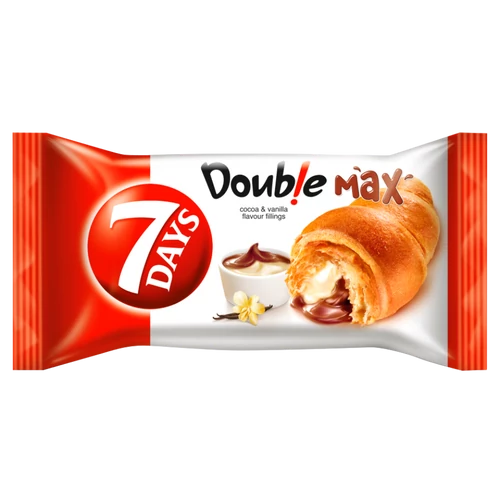 7days Croissant 80g Double Kakaó&amp;Vanília krémmel töltött