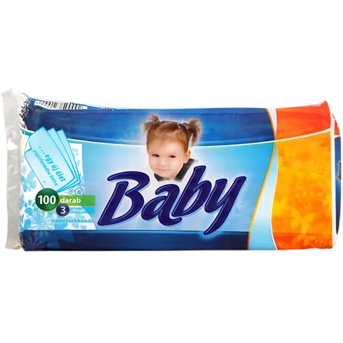 Baby papírzsebkendő 100db 3rtg.