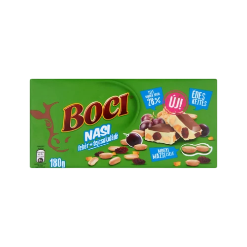 Boci Nasi 180g fehér+tejcsokoládé