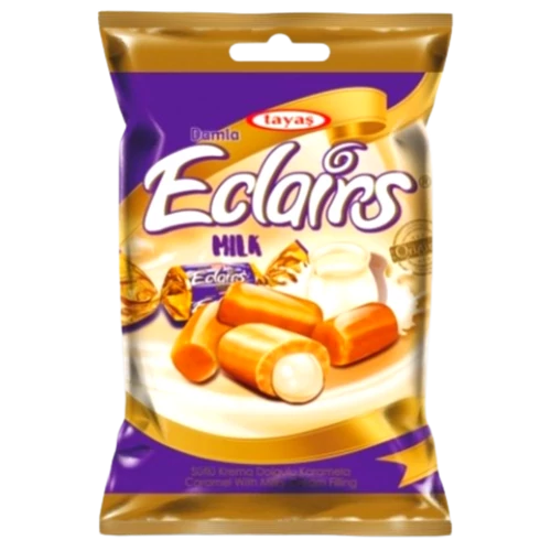 Damla Eclairs 80g tej ízü krémmel töltött puhakaramella
