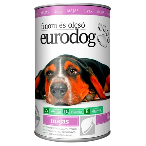 Euro Dog Kutyakonzerv 1240g májas