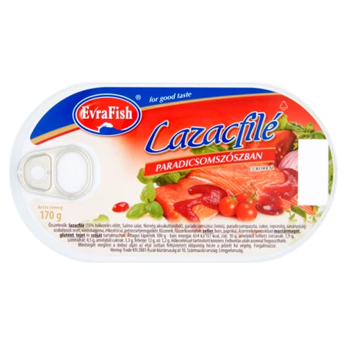EvraFish lazacfilé paradicsomos szószban 170g 24/#