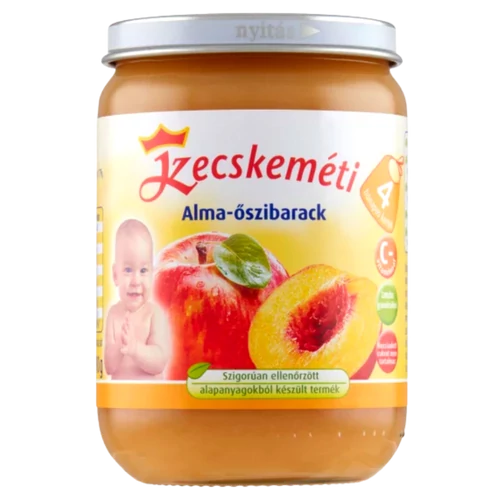 Kecskeméti bébiétel Alma-öszibarack teljes kiörlésü rizzsel 190g