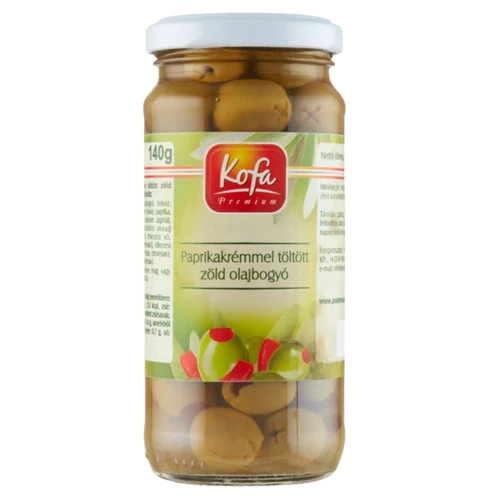 Kofa olajbogyó zöld paprikakrémmel tölt. 240g