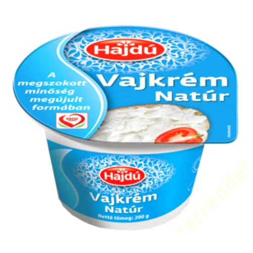 Hajdú vajkrém 200g natúr (kőrösi)