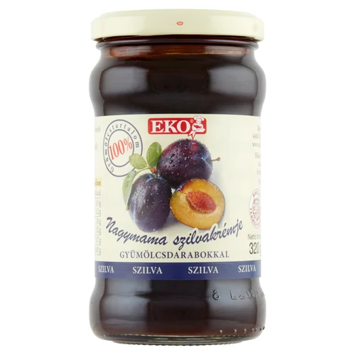 Eko Nagymama lekvár 320g szilva gyümölcsdarabokkal