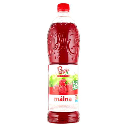 Pölöskei gyümölcsszirup 1l 25%-os Málna ízesítésü
