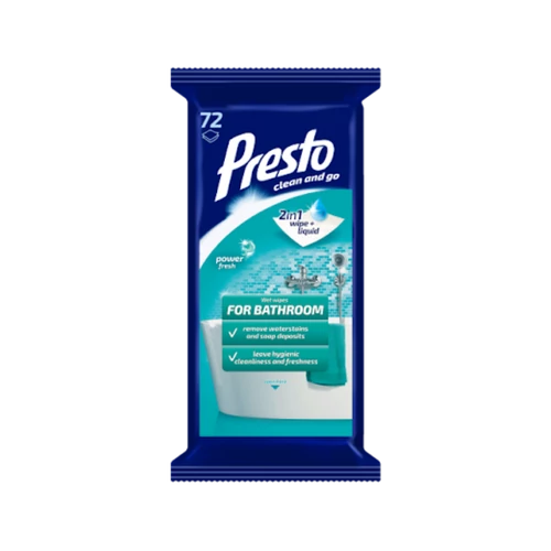 Presto Clean fürdöszobai törlökendö 72db