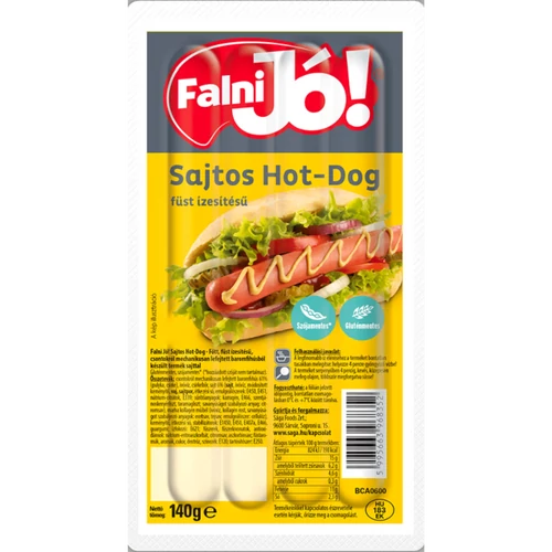 Sága Falni jó Hot-Dog 140g Sajtos