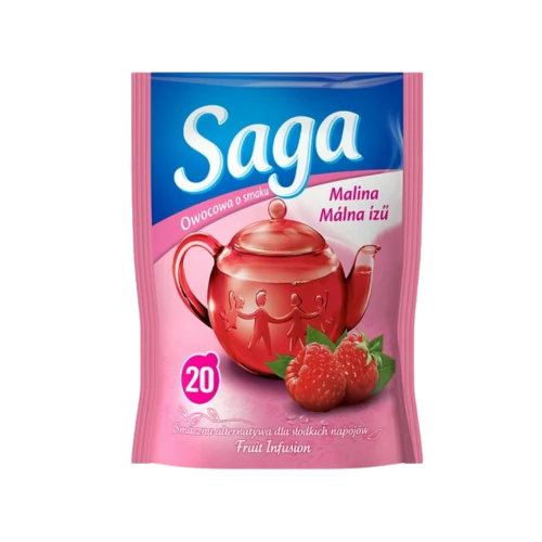 SAGA gyümölcstea 34g Málna ízű