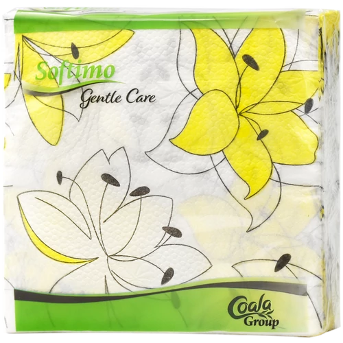 Softimo Gentle Care szalvéta 45db Sárga Virág 1rtg. 34x34cm