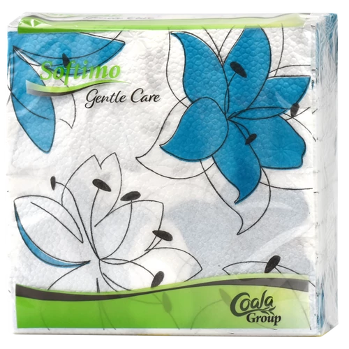 Softimo Gentle Care szalvéta 45db Kék Virág 1 rtg. 34x34cm