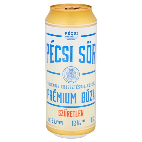 Pécsi Prémium Búza dobozos sör 0,5l (5%)