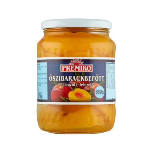 Premiko Öszibarack befőtt 720ml hámozatlan, felezett