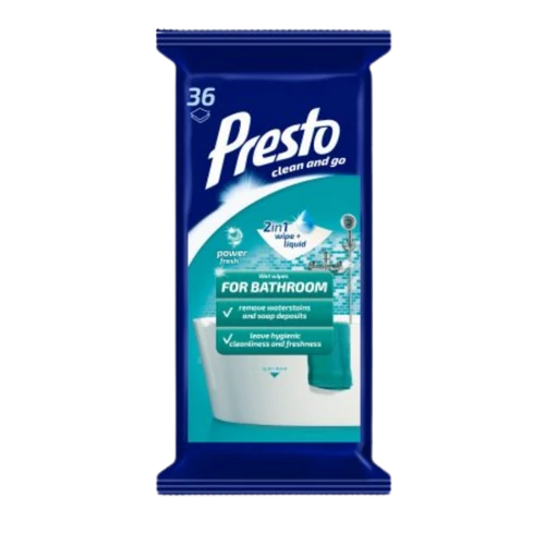 Presto Clean fürdőszobai törlőkendő 36db