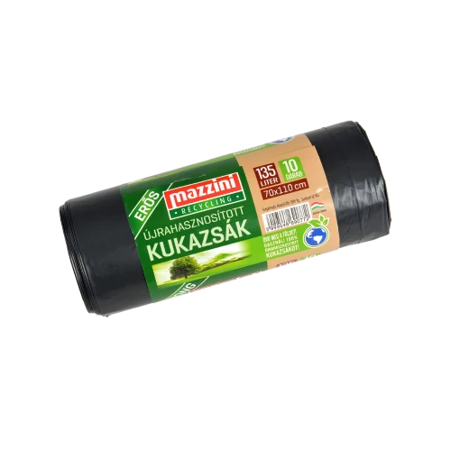 Mazzini Újrahasznosított Kukazsák 135l Erös (10db/roll)