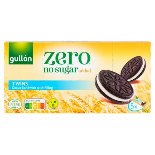Gullón 210g diabetikus kakaós keksz krém töltelékkel