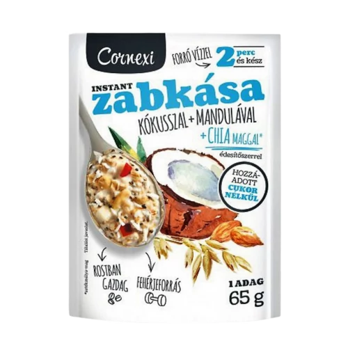 Cornexi Mandulás-kókuszos zabkása 65g édesítőszerrel