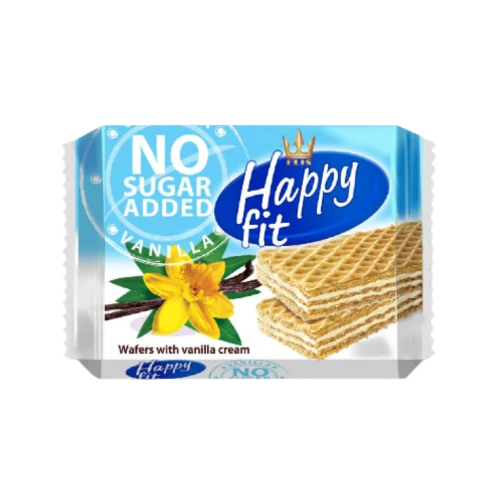 Happy Fit 95g vaníliás ostya hozzáadott cukor nélkül