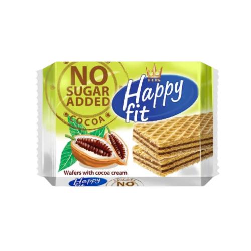 Happy Fit 95g kakaós ostya hozzáadott cukor nélkül