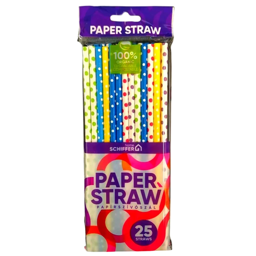 Schiffer papír szívószál 25db-os (SH0005)