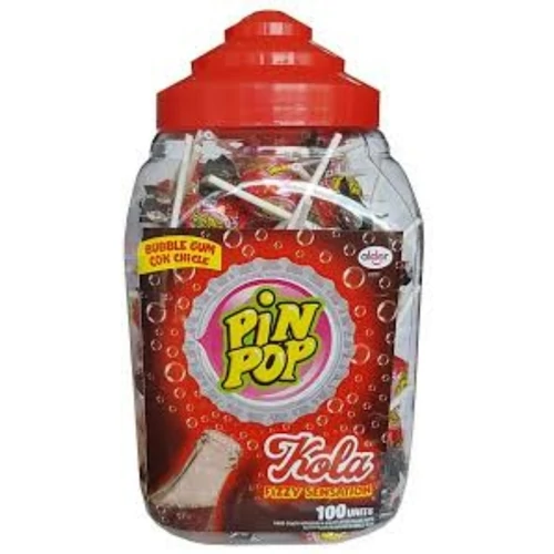 Pin Pop nyalóka+rágó 17g Kóla ízű