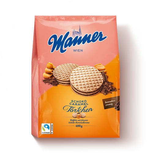 Manner 400g csoki-karamell töltött ostya