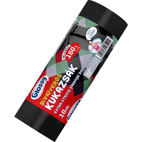 Glossy bivalyerős kukazsák 160l újrahasznosított