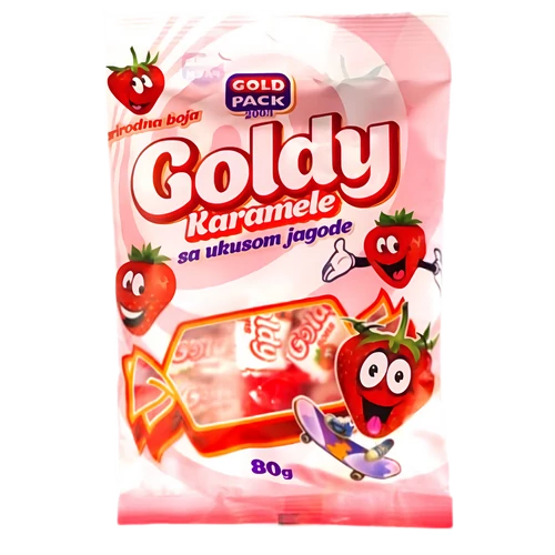 Goldy Bons 80g eper ízű puhakaramella