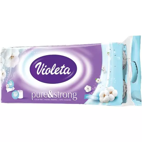 Violeta toalettpapír 10tek/3rg. pure&strong