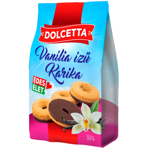 Dolcetta vaniliás karika 160g álló tasakos