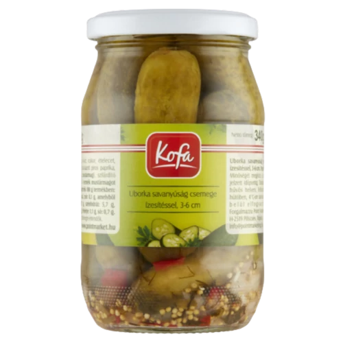 Kofa uborka savanyúság csemege 3-6cm 370ml/340g/180g