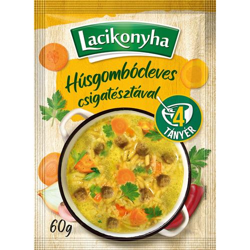 Lacikonyha leves Húsgombóc csigatésztával 60g