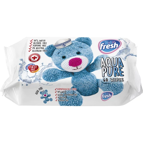 Fresh nedves törlőkendő 60db BABY AQUA PURE